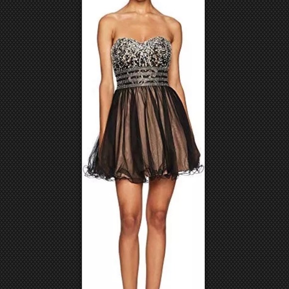 Blondie nites short two tone lace up prom dress - Picture 1 of 7